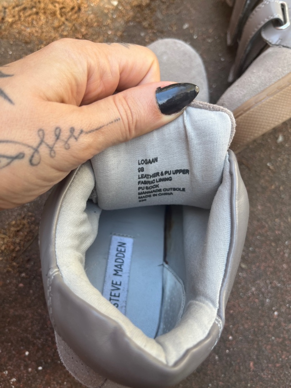 Gray Steve Madden Wedge Sneaker - Picture 4 of 5